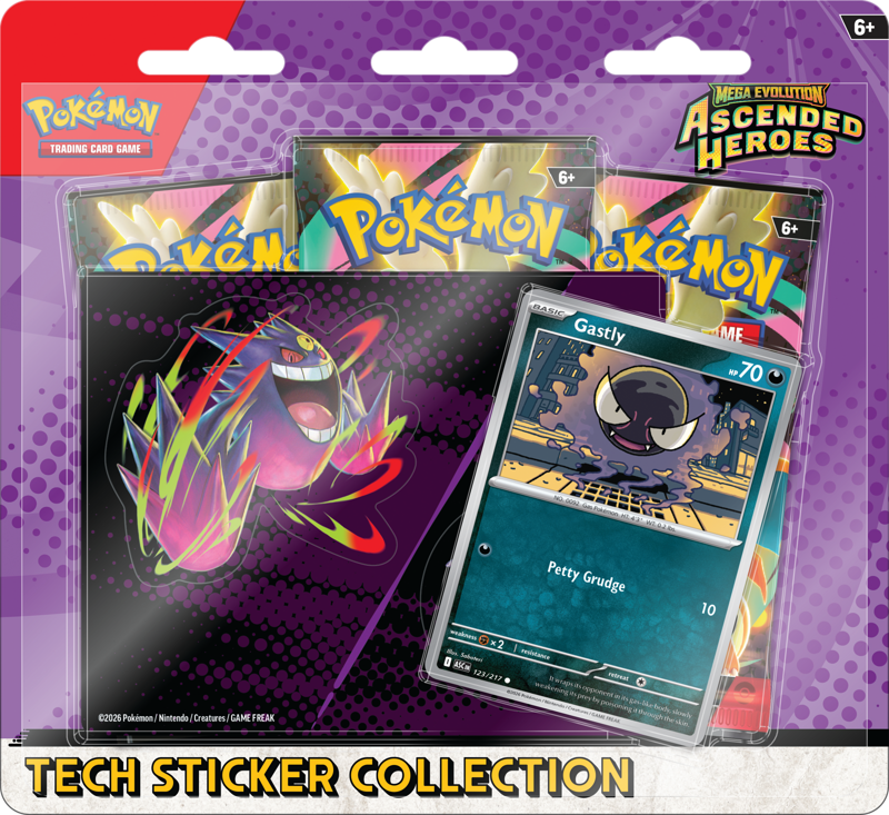 ***PREORDER*** Pokemon TCG: Mega Evolution Ascended Heroes - Tech Sticker Collection Gastly