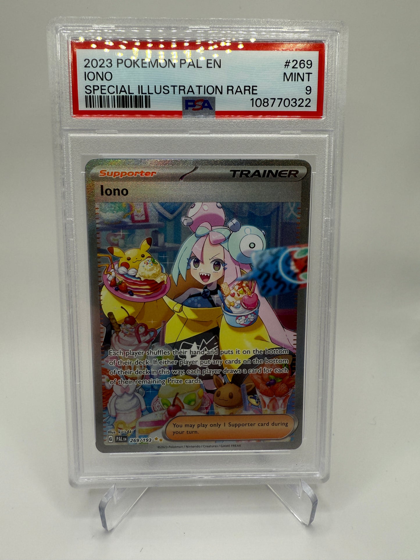 PSA 9 Mint - Iono #269 Special Illustration Rare Pokemon Paldea Evolved, Graded