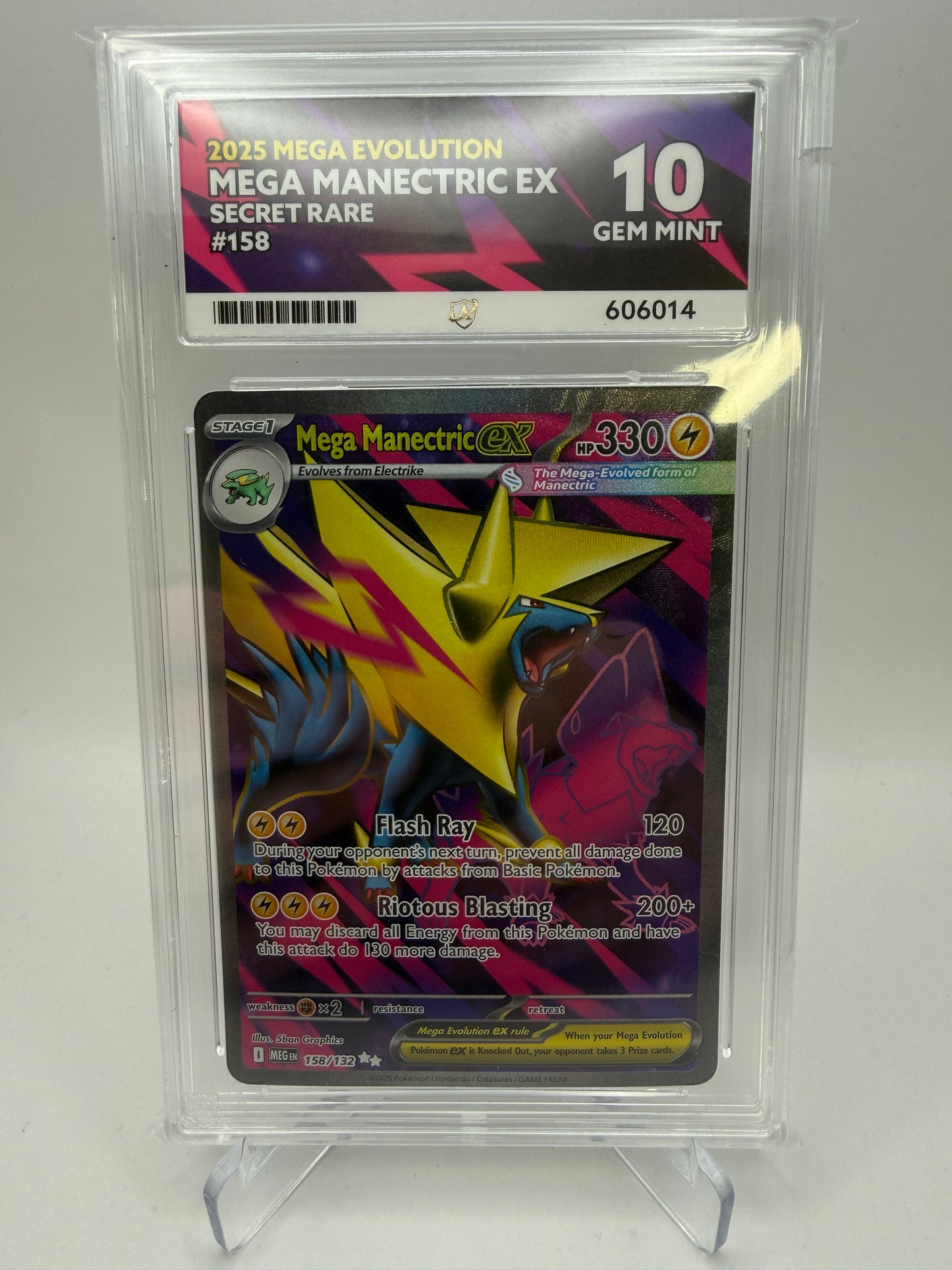 Ace 10 Gem Mint (Ace Label) Mega Manectric EX #158 Mega Evolution - Pokemon Graded
