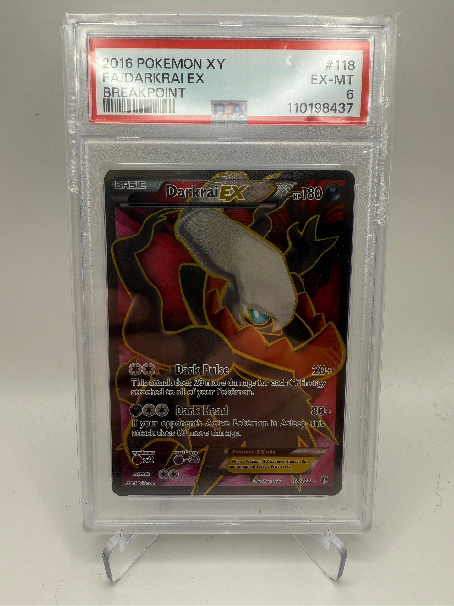 PSA 6 Excellent/Mint -Darkrai Ex #118 Pokemon Breakpoint - Graded