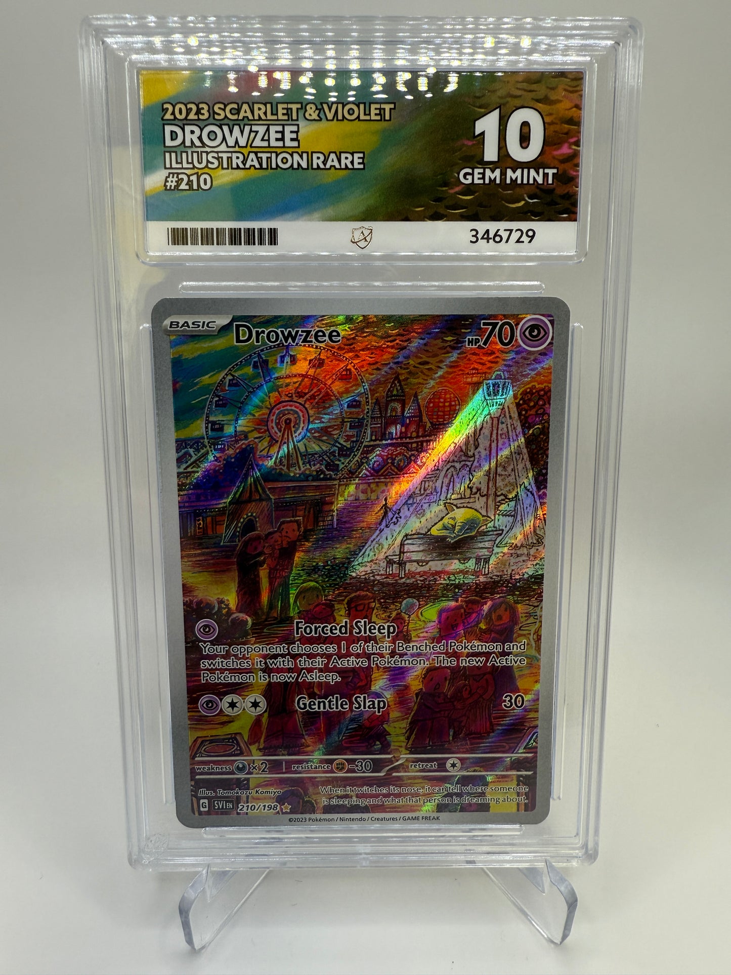 Ace 10 Gem Mint (Ace Label) Drowzee #210 Pokemon Scarlet & Violet, Graded