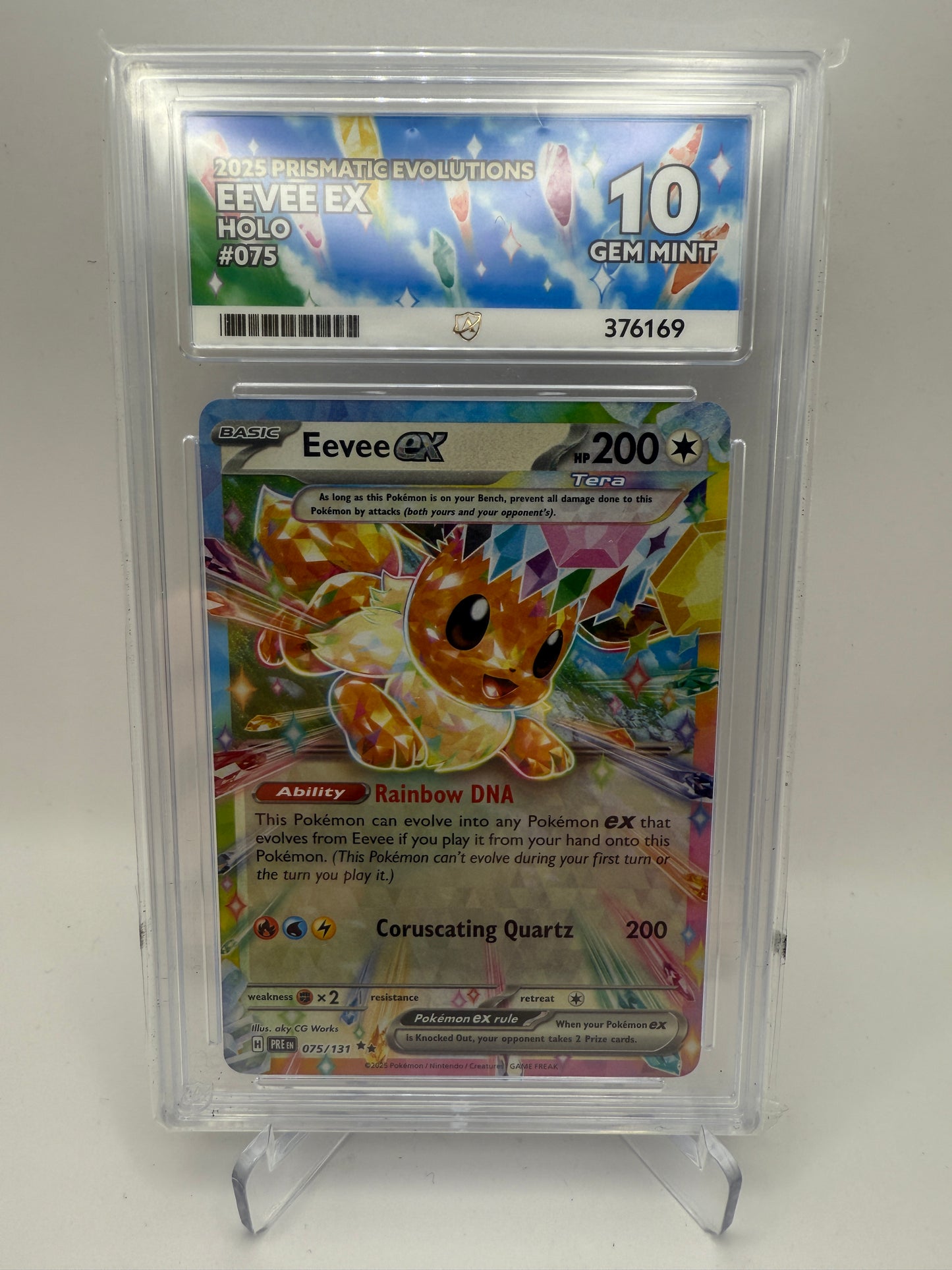 Ace 10 Gem Mint (Ace Label) - Eevee EX #075 Prismatic Evolutions - Pokemon Graded