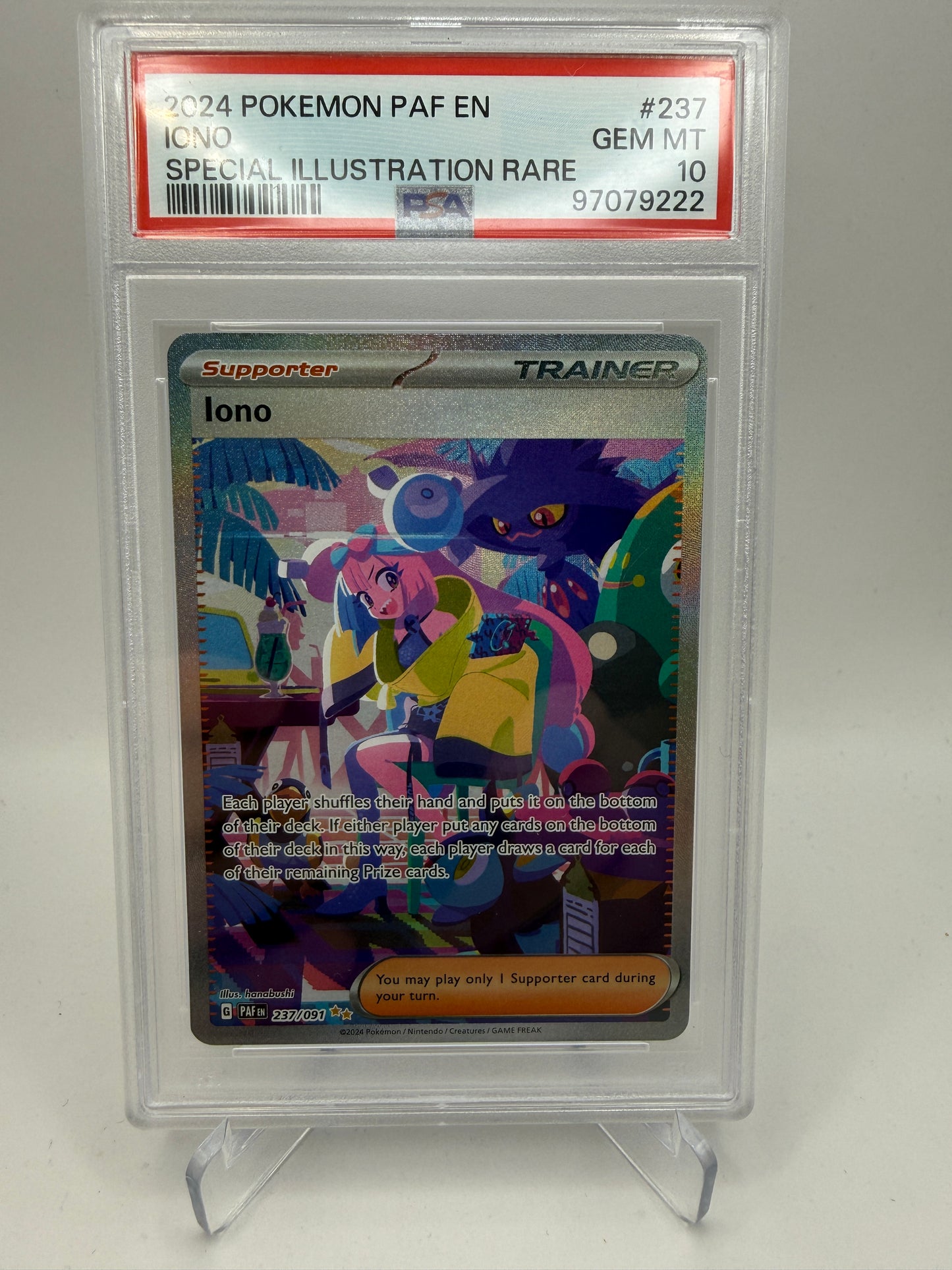 PSA 10 Gem Mint - Iono #237 Paldean Fate - Pokemon Graded