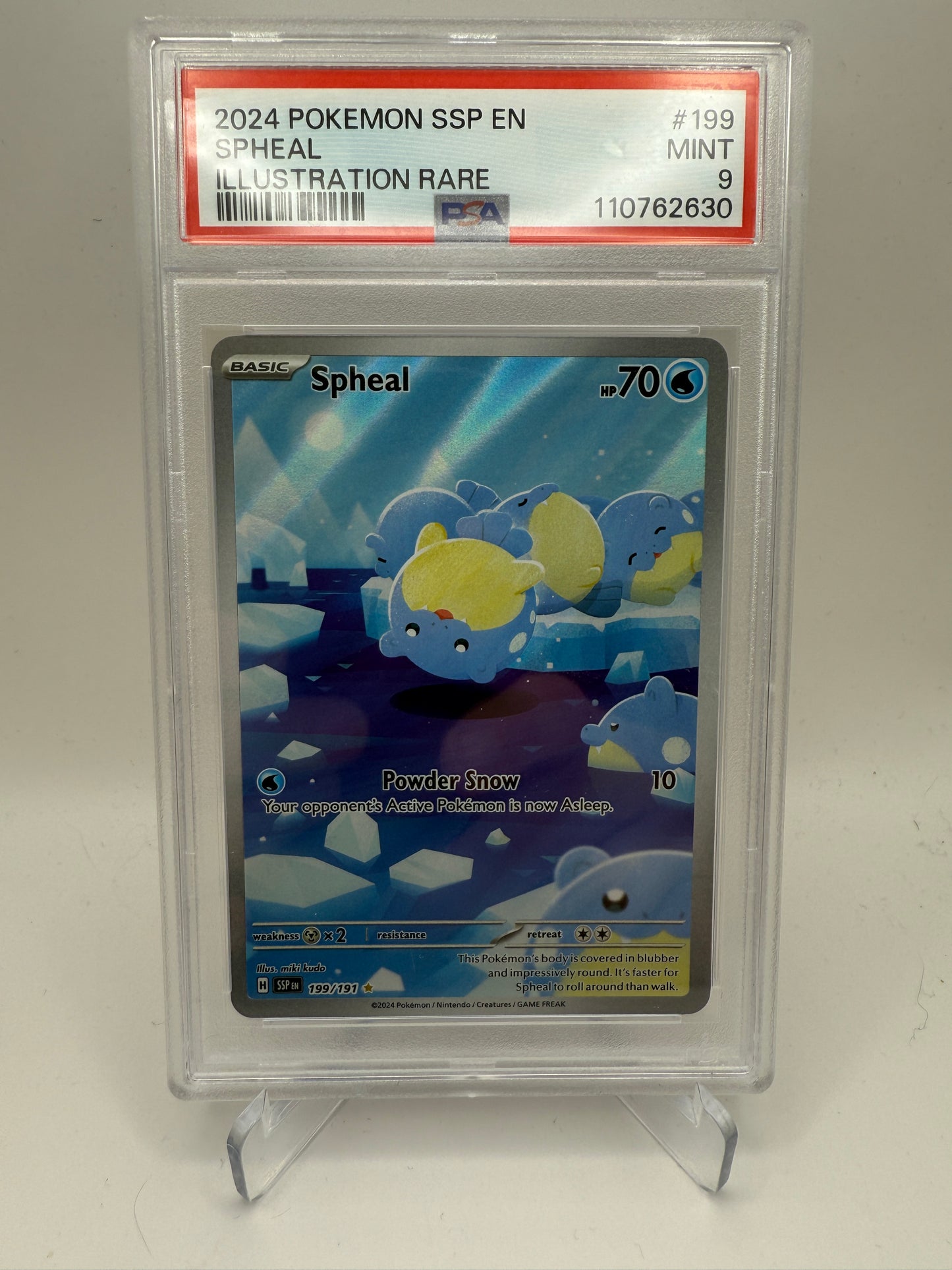 PSA 9 Mint - Spheal #199 Surging Sparks Illustration Rare - Graded