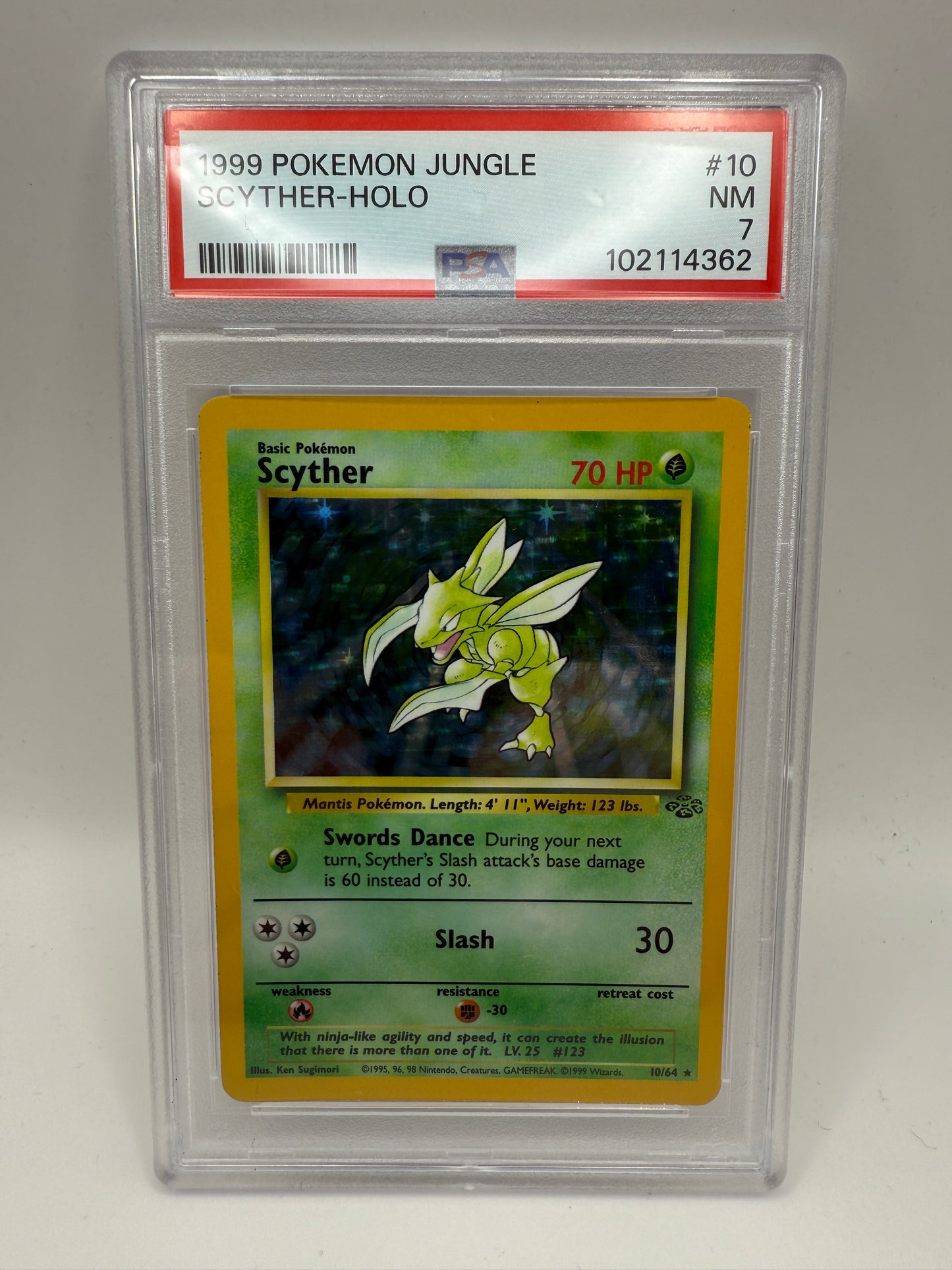 PSA 7 Near Mint - Scyther #10 Jungle Pokemon - Graded