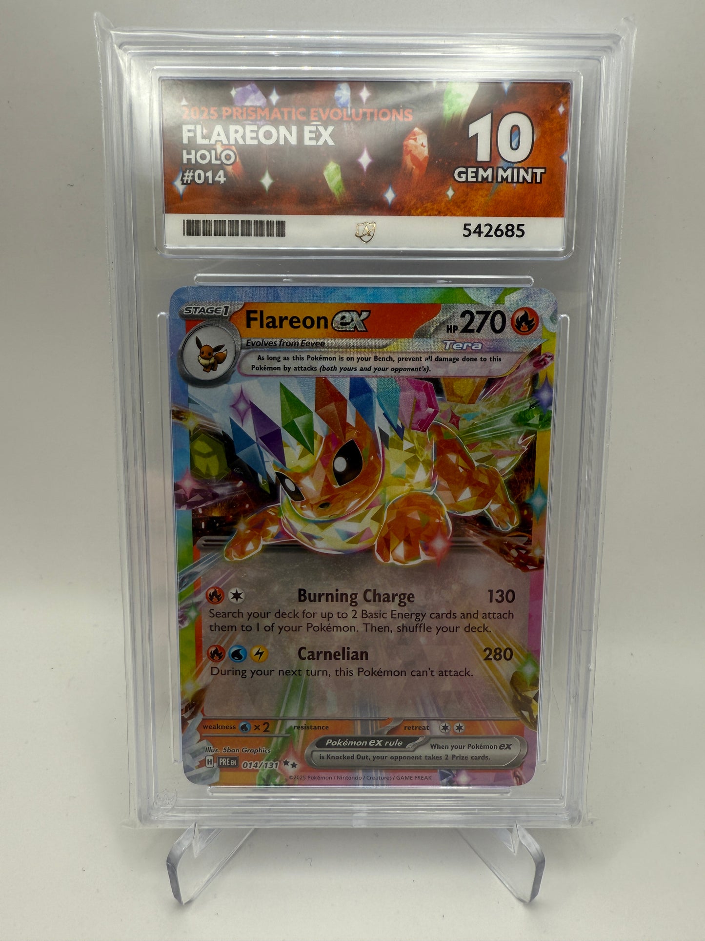 Ace 10 Gem Mint (Ace Label) - Flareon EX #014 Prismatic Evolutions - Pokemon Graded