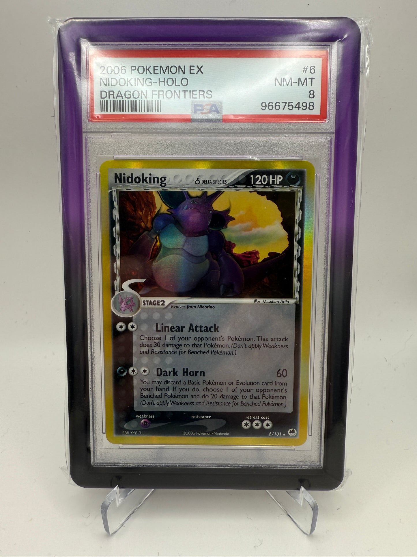 PSA 8 Near Mint/Mint - Nidoking Holo #6 Dragon Frontiers - Pokemon Graded