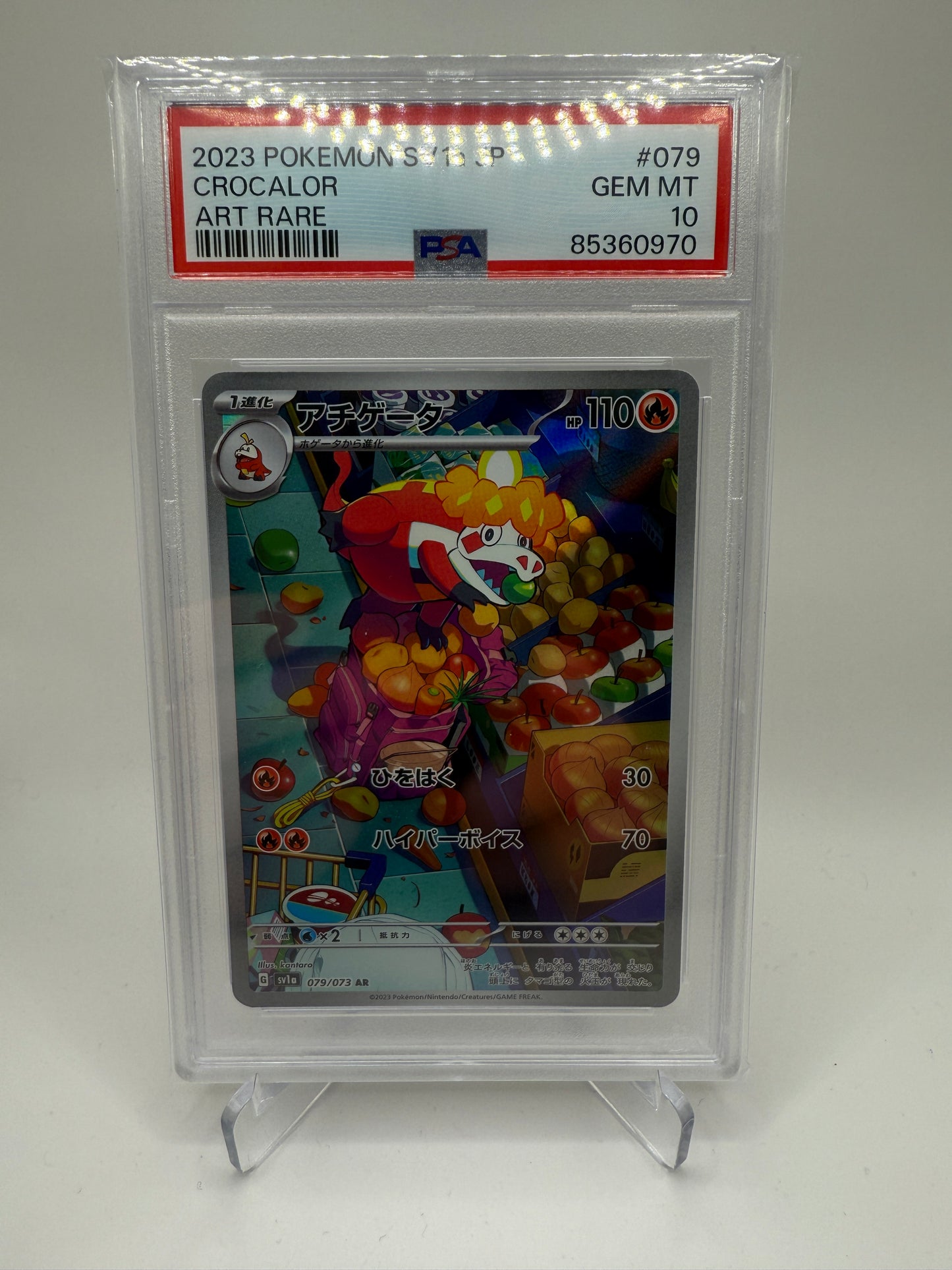 PSA 10 Gem Mint - Crocalor Art Rare #079 Pokemon Japanese Triplet Beat, Graded