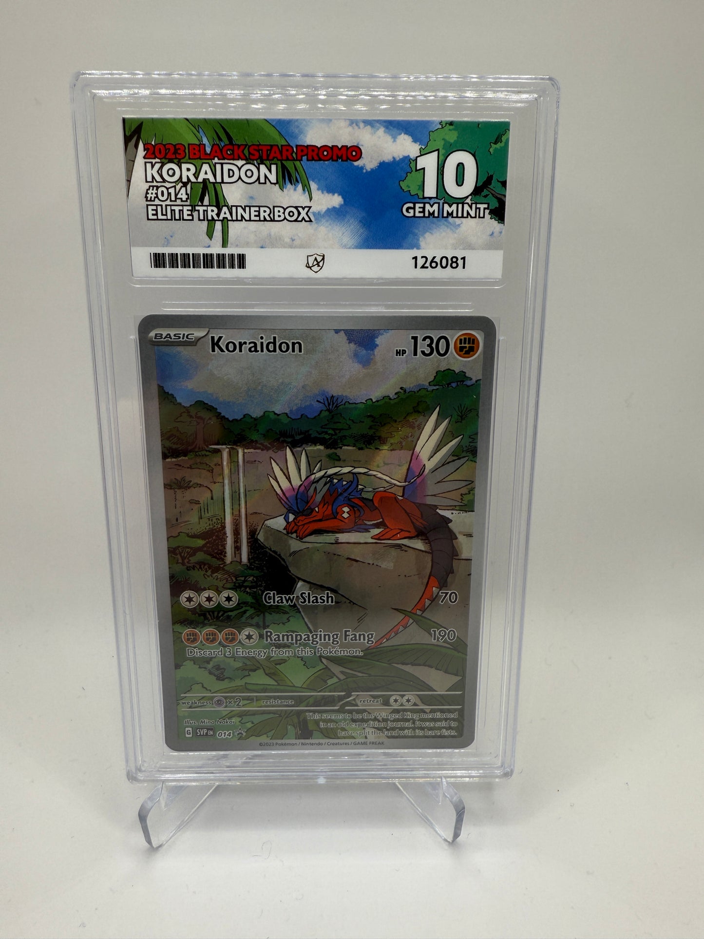 Ace 10 Gem Mint (Ace Label) Koraidon #014 Elite Trainer Box Promo, Graded