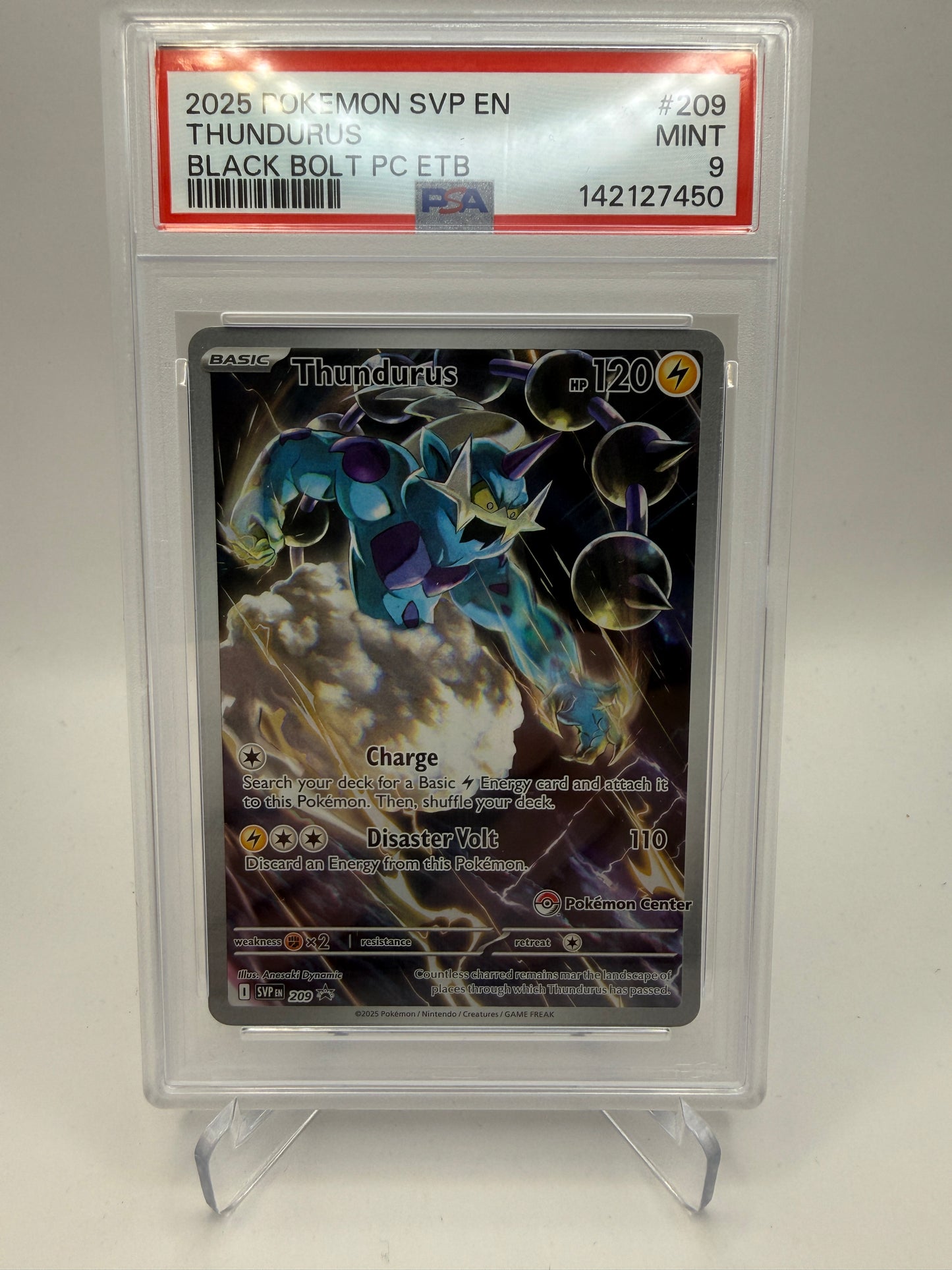 PSA 9 Mint - Thundurus Pokemon Center #209 Black Bolt Elite Trainer Box - Graded Pokemon