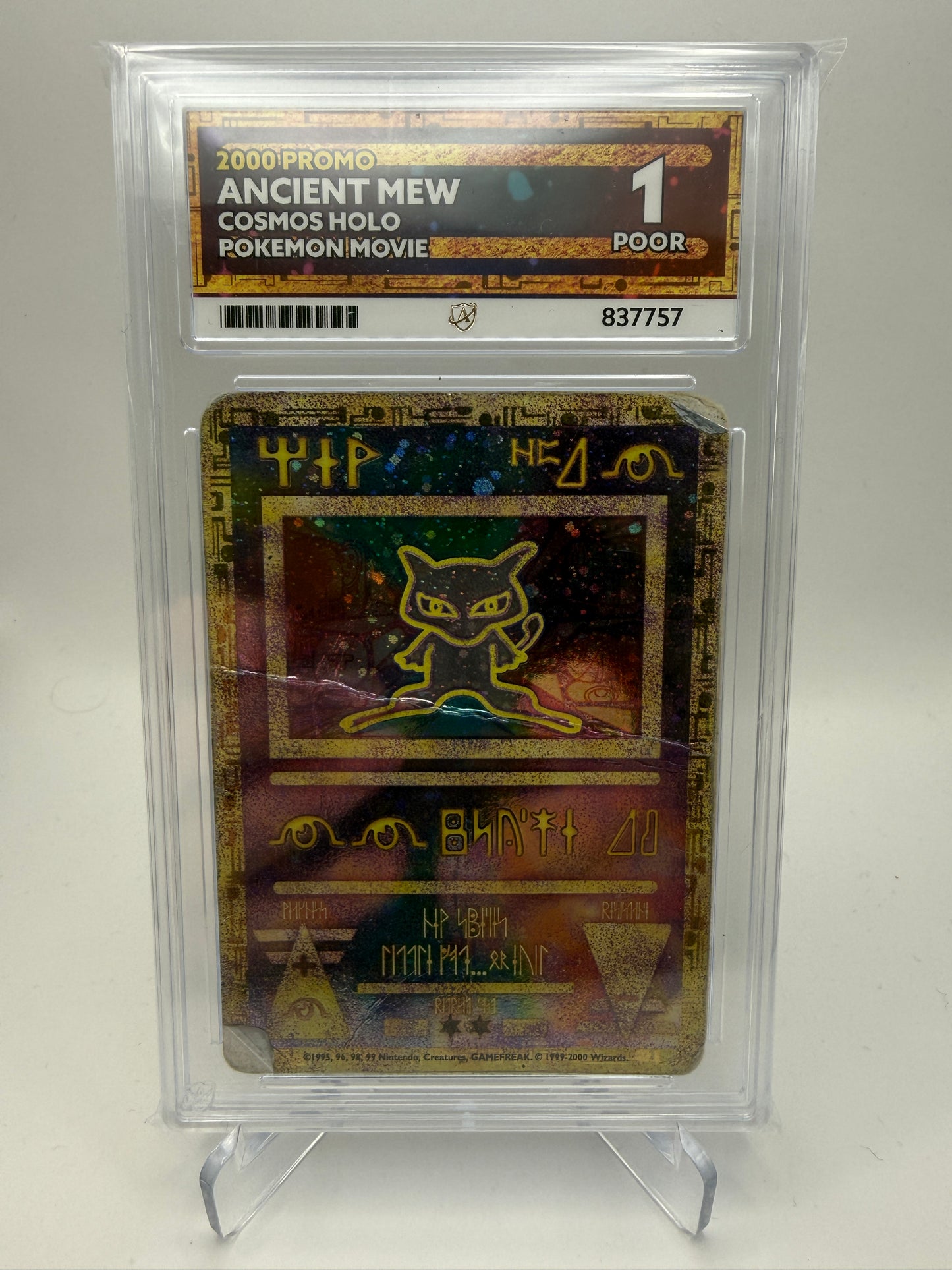 Ace 1 Poor - Ancient Mew Cosmo Holo Pokemon Movie - Graded