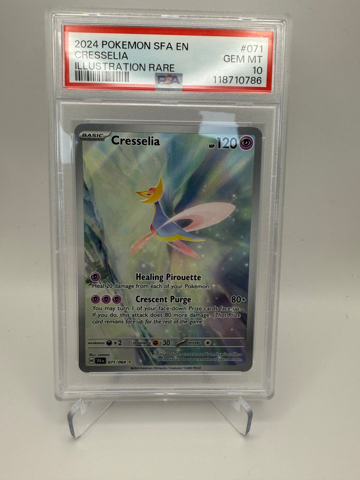 PSA 10 Gem Mint - Cresselia #071 Shrouded Fable Illustration Rare - Graded