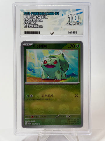 Ace Gem Mint 10 (Ace Label) - Bulbasaur Reverse Foil (Masterball) #001 Korean