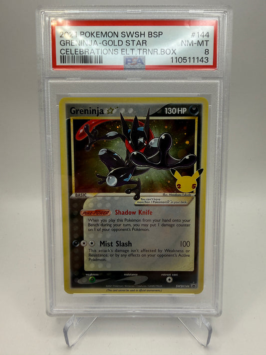 PSA 8 Near Mint/Mint - Greninja Gold Star #144 Celebrations Elite Trainer Box - Graded Pokemon
