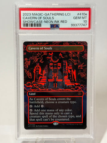 PSA 10 Gem Mint - Cavern of Souls Showcase Neon Ink Red #410e