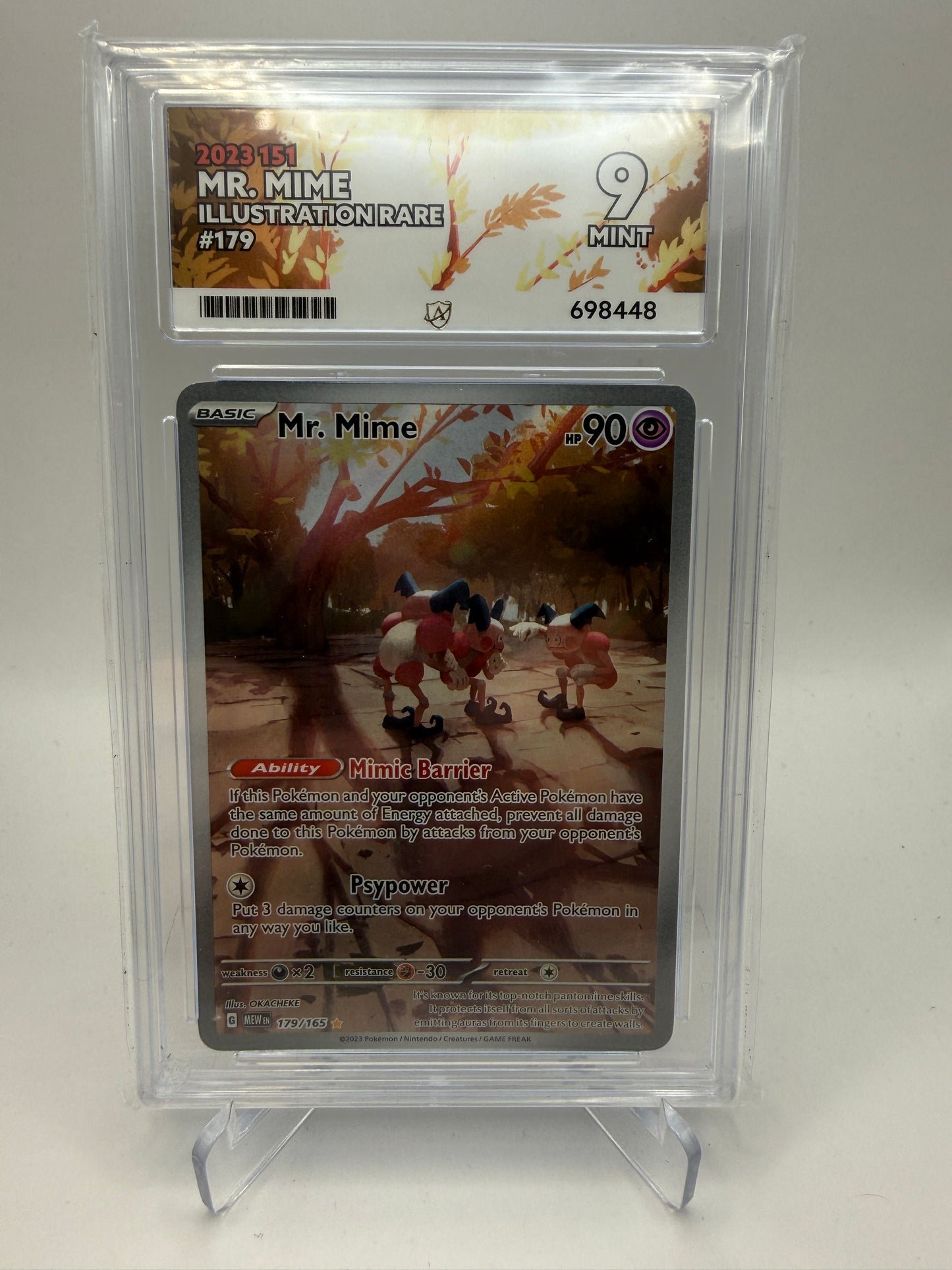 ACE 9 Mint - Mr. Mime #179 Scarlet & Violet 151 - Graded Pokemon