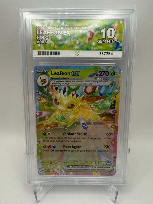 Ace 10 Gem Mint (Ace Label) - Leafeon EX #006 Prismatic Evolutions - Pokemon Graded