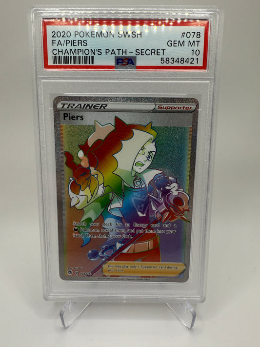 PSA 10 Gem Mint - Piers #78 Pokemon Champions Path, Graded
