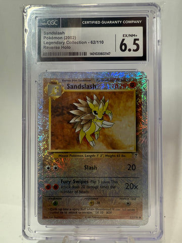 CGC 6.5 EX/NM+ - Sandslash Legendary Collection Reverse Holo #62