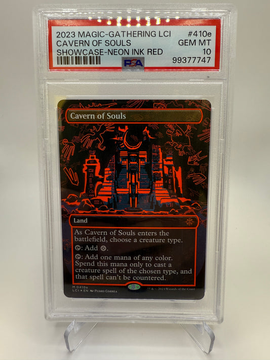 PSA 10 Gem Mint - Cavern of Souls (Showcase Neon Ink Red) #410e Magic the Gathering, Graded