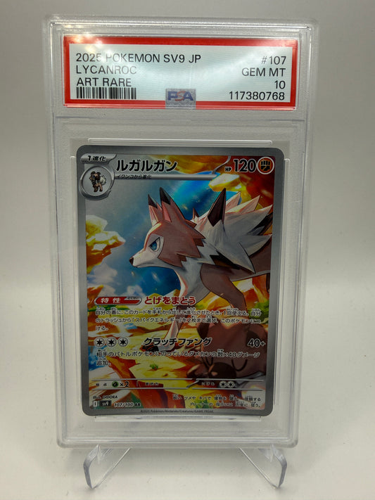 PSA 10 Gem Mint - Lycanroc #107 Japanese Battle Partners - Graded Pokemon