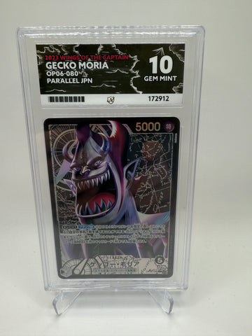 Ace 10 Gem Mint (Ace Label) Gecko Moria (Alternate Art) OP06-080 One Piece Wings of the Captain, Graded