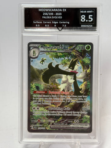 Get Graded 8.5 Near Mint - Meowscarada EX #256 Paldea Evolved