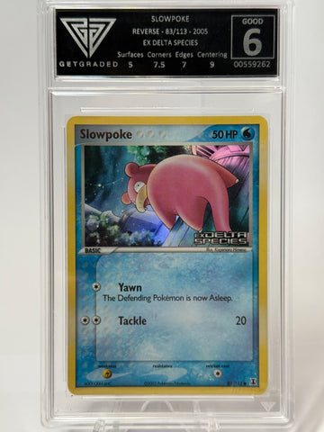 Get Graded 6 Good - Slowpoke Reverse EX Delta Species #83