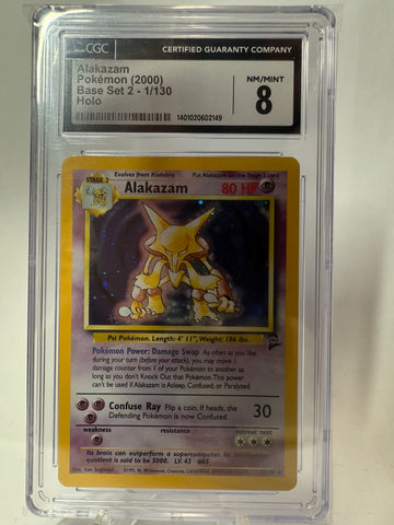 CGC 8 NM/MINT - Alakazam Base Set 2 #1