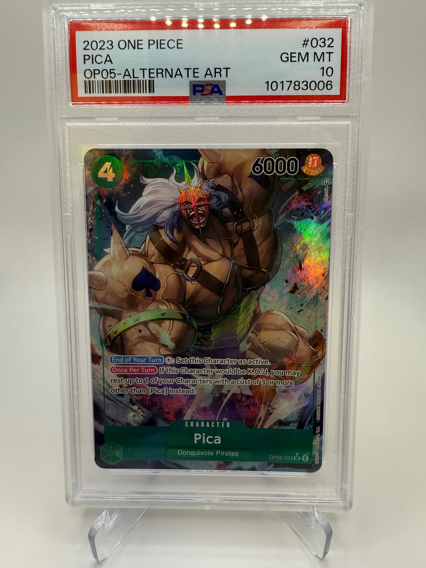 PSA 10 Gem Mint - Pica (Alternate Art) Op05-032 One Piece Awakening of the New Era, Graded