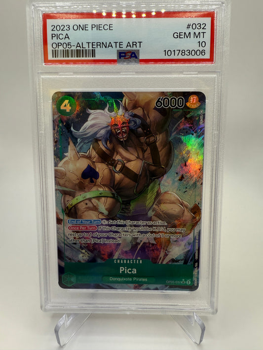 PSA 10 Gem Mint - Pica (Alternate Art) Op05-032 One Piece Awakening of the New Era, Graded
