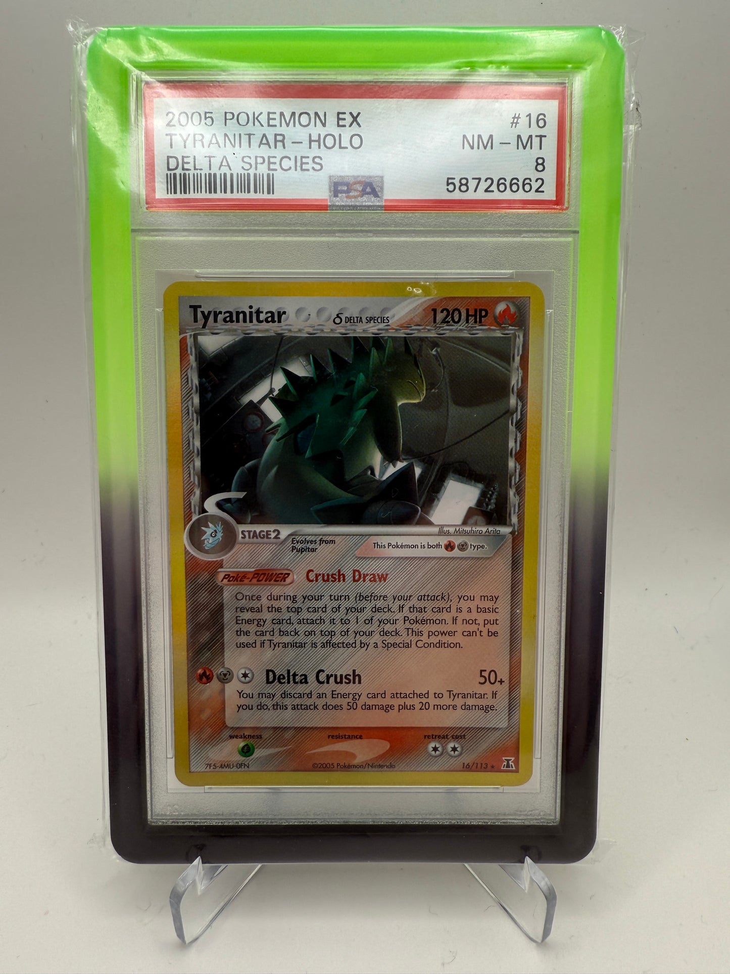 PSA 8 Near Mint/Mint - Tyranitar Holo #16 Delta Species - Pokemon Graded
