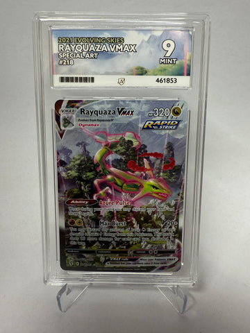 Ace Graded 9 (Ace Label) - Rayquaza Vmax Pokemon Evolving Skies #218