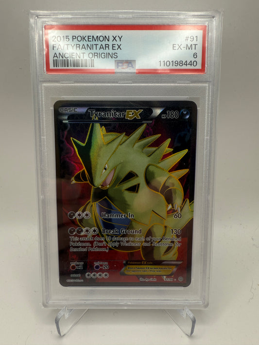 PSA 6 Excellent/Mint - Tyranitar Ex #91 Pokemon Ancient Origins - Graded