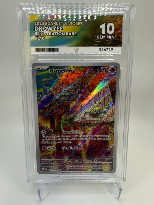 Ace 10 Gem Mint (Ace Label) Drowzee #210 Pokemon Scarlet & Violet, Graded