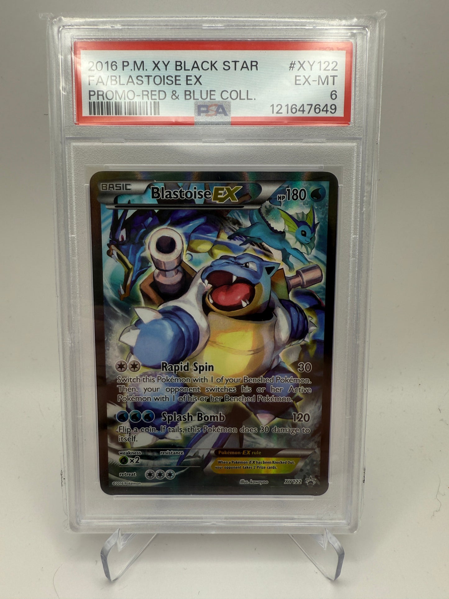 PSA 6 Excellent/Mint - Blastoise Ex #XY122 Pokemon Red & Blue Collection - Graded