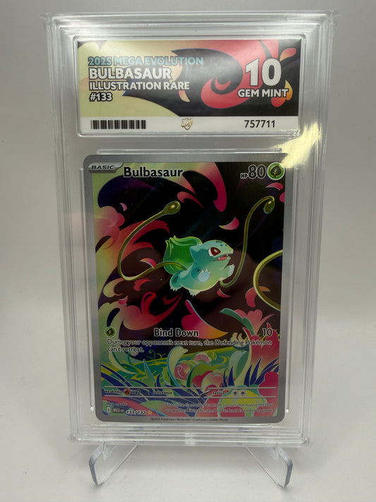 Ace 10 Gem Mint (Ace Label) - Bulbasaur #133 Mega Evolution - Pokemon Graded - Perfect Subgrades