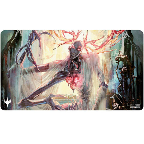 MTG Duskmourn Playmat featuring Overlord of the Mistmoors