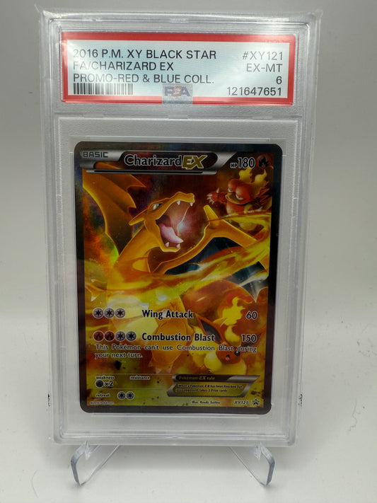 PSA 6 Excellent/Mint - Charizard Ex #XY121 Red & Blue Collection - Graded