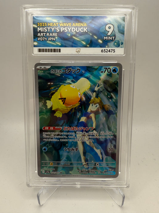 Ace 9 Mint - Misty’s Psyduck #071 Art Rare -Heat Wave Arena - Graded