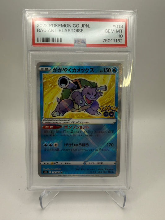 PSA 10 Gem Mint - Radiant Blastoise #018 Pokemon Go Japanese - Pokemon Graded