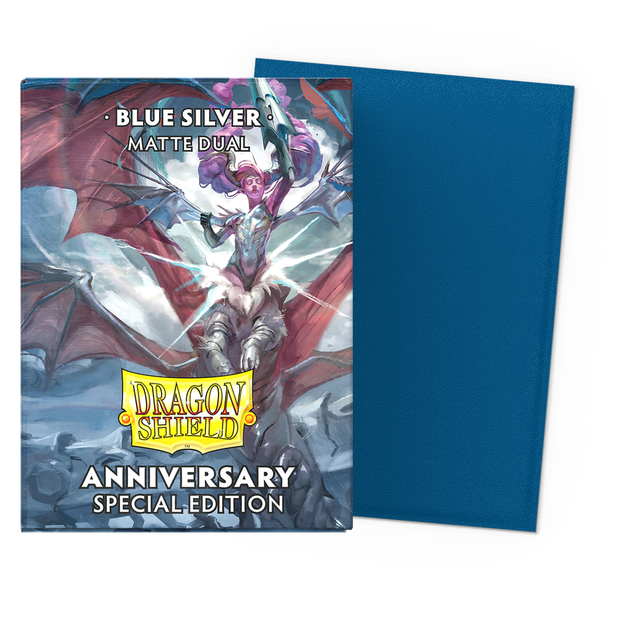Dragon Shield - Dual Matte Standard Size Sleeves 100pk - Limited Edition Anniversary Special Cobalt & Silver