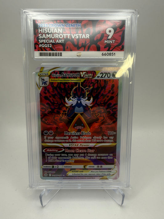 Ace 9 Mint (Ace Label) - Hisuian Samurott Vstar #GG52 Crown Zenith - Pokemon Graded