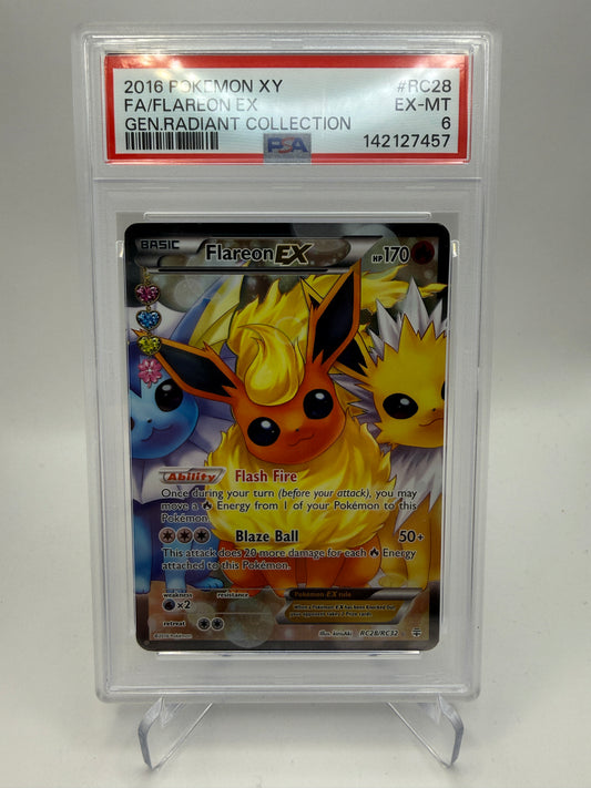 PSA 6 EX/Mint - Flareon EX #RC28 Radiant Collection - Graded Pokemon