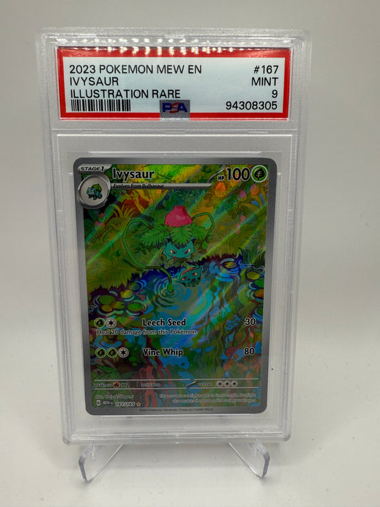 PSA 9 Mint - Ivysaur Illustration Rare #167 Pokemon Scarlet & Violet 151, Graded