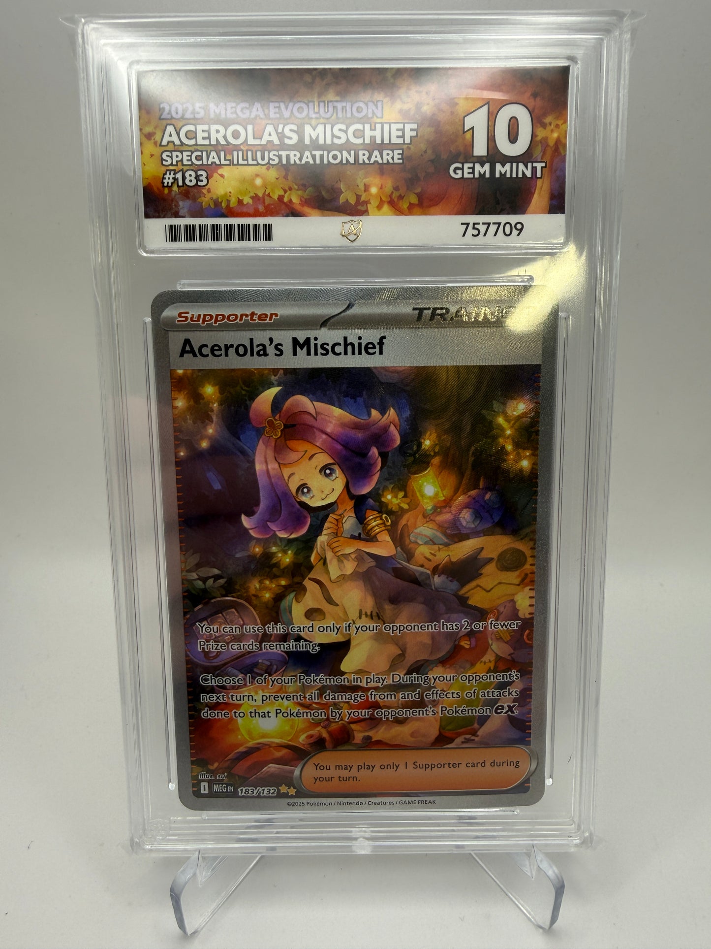 Ace 10 Gem Mint - Acerola’s Mischief #183 Mega Evolution - Pokemon Graded
