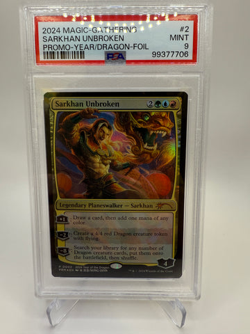 PSA 9 Mint - Sarkhan Unbroken #2 Magic the Gathering Year of the Dragon Promo Foil, Graded