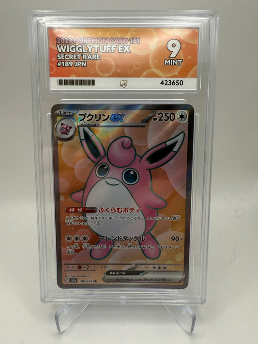 Ace 9 Mint - Wigglytuff Ex #189 Pokemon Japanese Scarlet & Violet 151 - Graded
