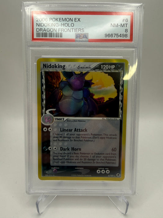 PSA 8 Near Mint/Mint - Nidoking Delta Species #6 Dragon Frontiers - Pokemon Graded