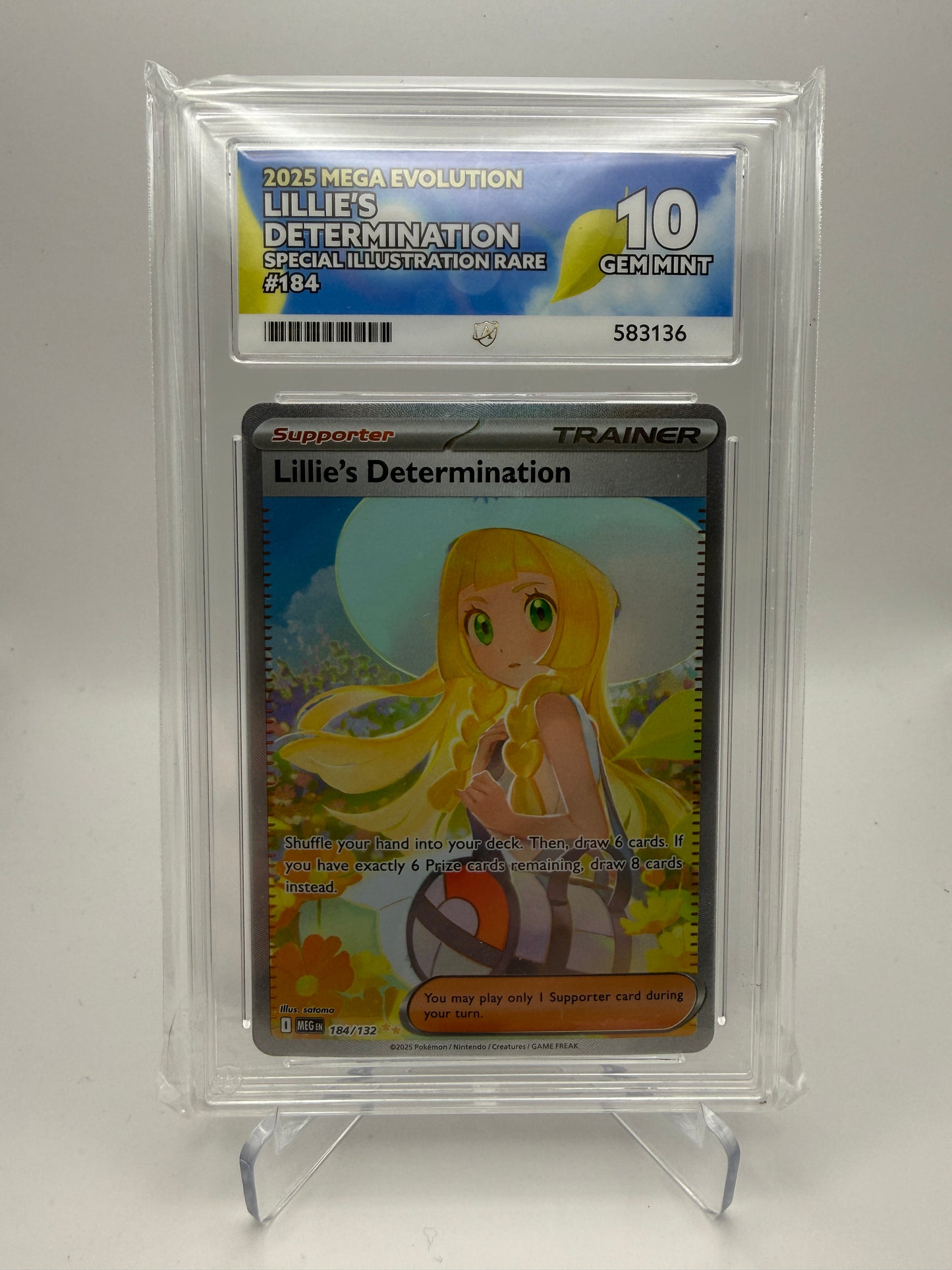 Ace 10 Gem Mint - Lillies’s Determination #184 Mega Evolution - Pokemon Graded